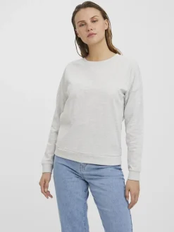 Vero Moda Pullover & Sweatshirts*VMOCTAVIA LS SWEAT NOOS Light Grey Melange
