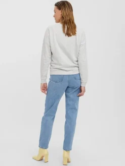 Vero Moda Pullover & Sweatshirts*VMOCTAVIA LS SWEAT NOOS Light Grey Melange