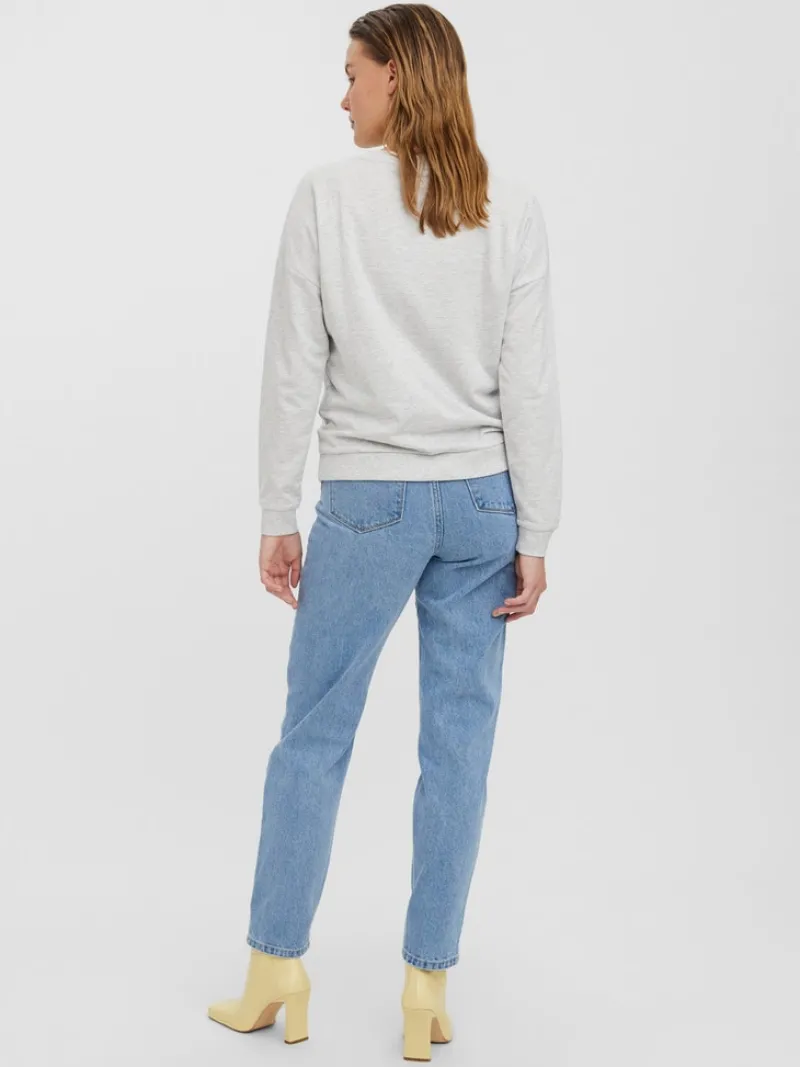 Vero Moda Pullover & Sweatshirts*VMOCTAVIA LS SWEAT NOOS Light Grey Melange