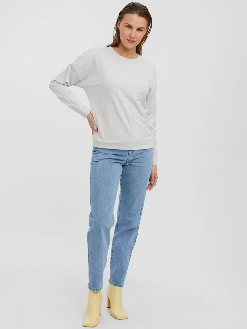 Vero Moda Pullover & Sweatshirts*VMOCTAVIA LS SWEAT NOOS Light Grey Melange