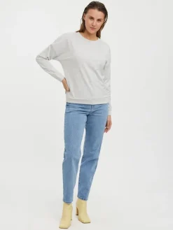 Vero Moda Pullover & Sweatshirts*VMOCTAVIA LS SWEAT NOOS Light Grey Melange