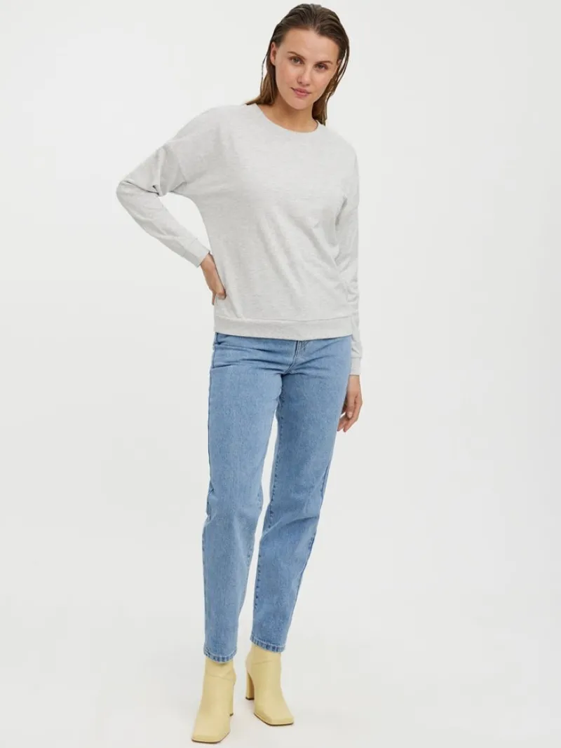 Vero Moda Pullover & Sweatshirts*VMOCTAVIA LS SWEAT NOOS Light Grey Melange