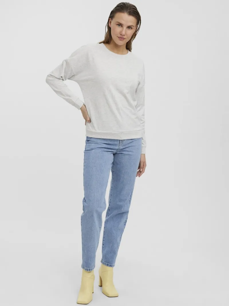 Vero Moda Pullover & Sweatshirts*VMOCTAVIA LS SWEAT NOOS Light Grey Melange