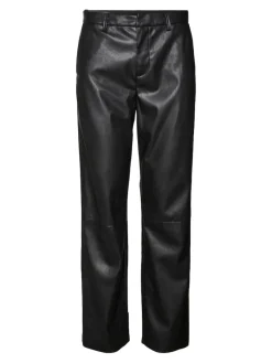 Vero Moda Hosen*VMOLYMPIA ZAMIRA MW STRAIGHT PL PANT Black