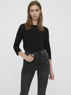 Vero Moda Shirts*VMPANDA MODAL 3/4 TOP NOOS Black