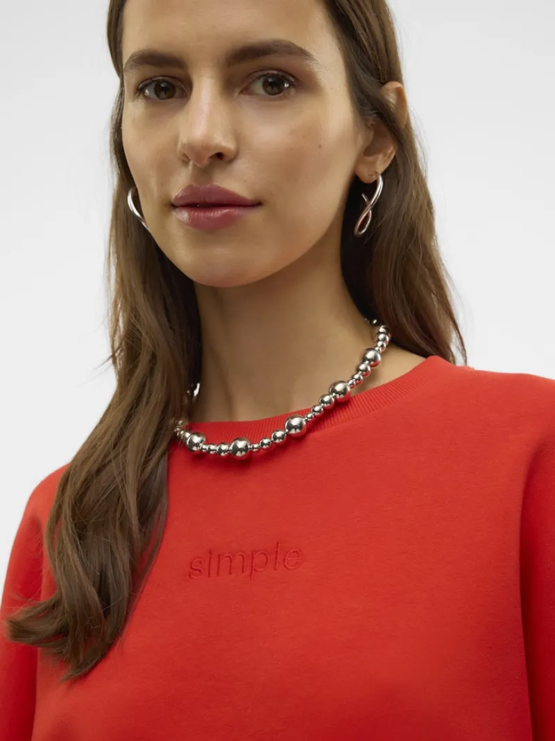 Vero Moda Pullover & Sweatshirts*VMPERNILLE BEA LS SWEAT BOX JRS Fiery Red