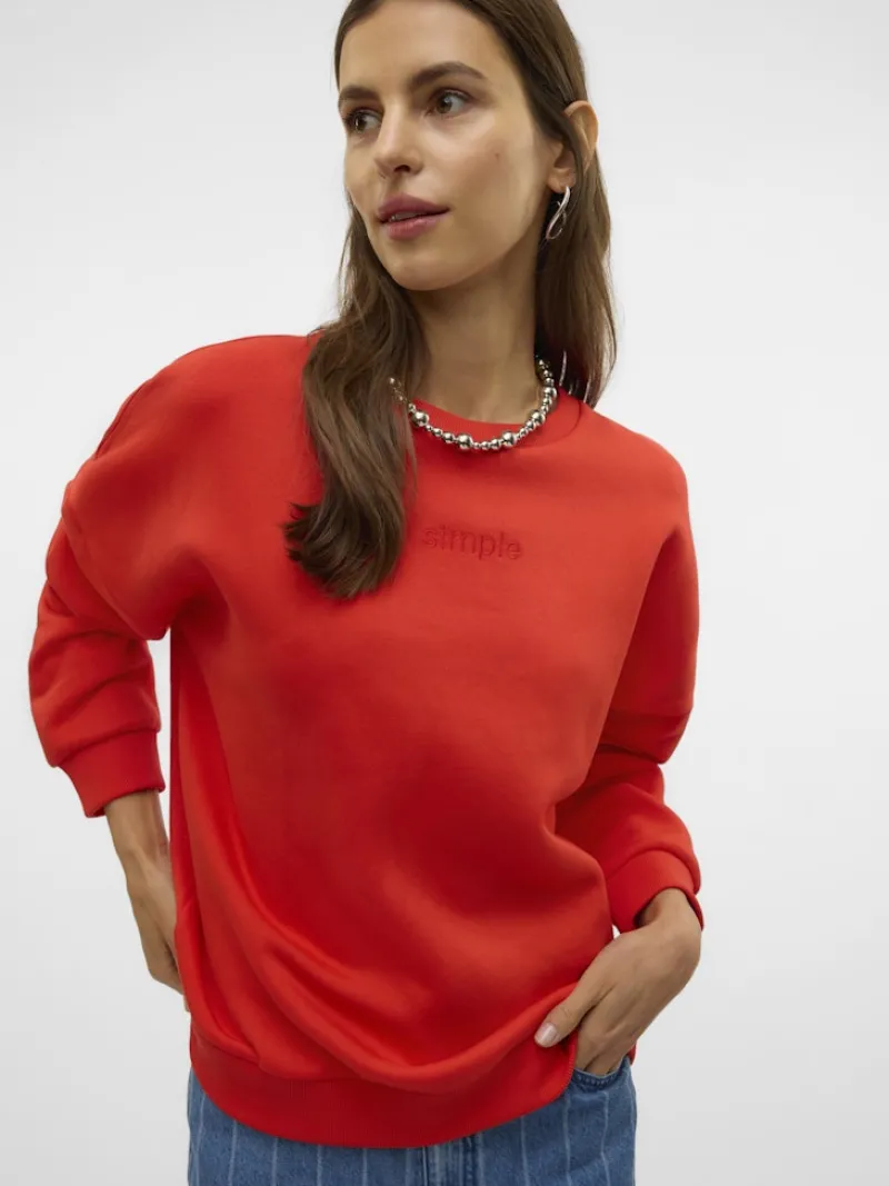 Vero Moda Pullover & Sweatshirts*VMPERNILLE BEA LS SWEAT BOX JRS Fiery Red