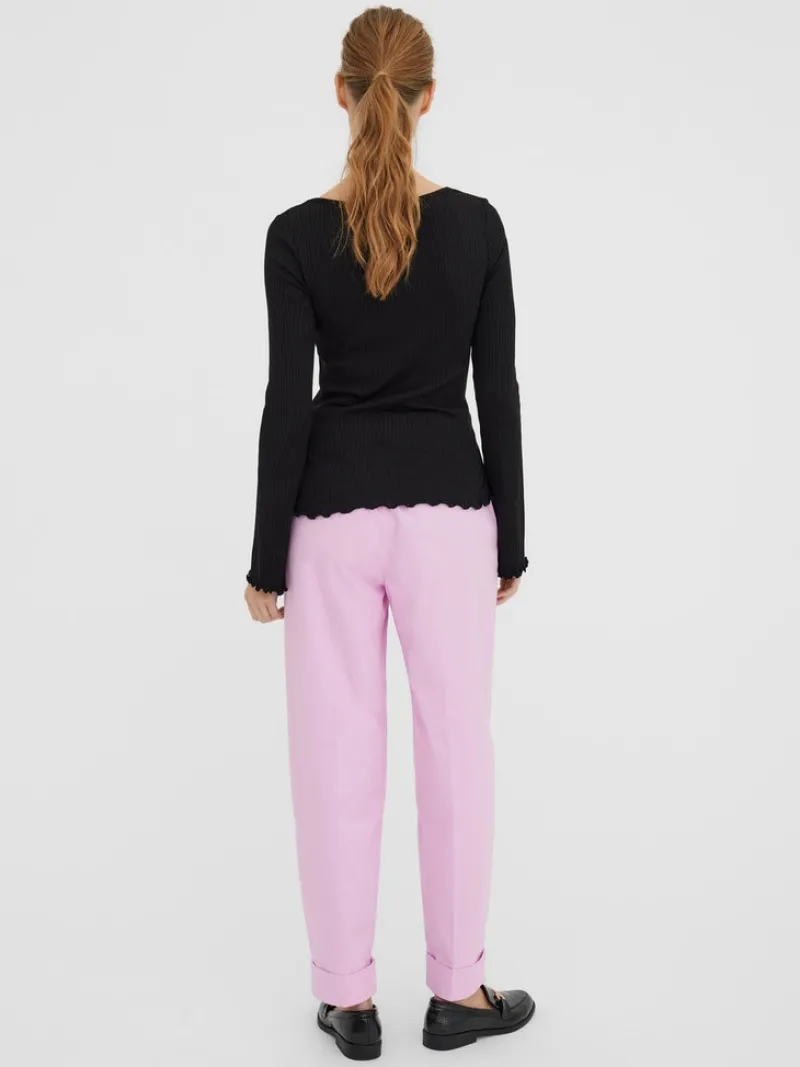 Vero Moda Shirts*VMPOLLY L/S RIB BALLOON SLEEVE TOP VIP Black