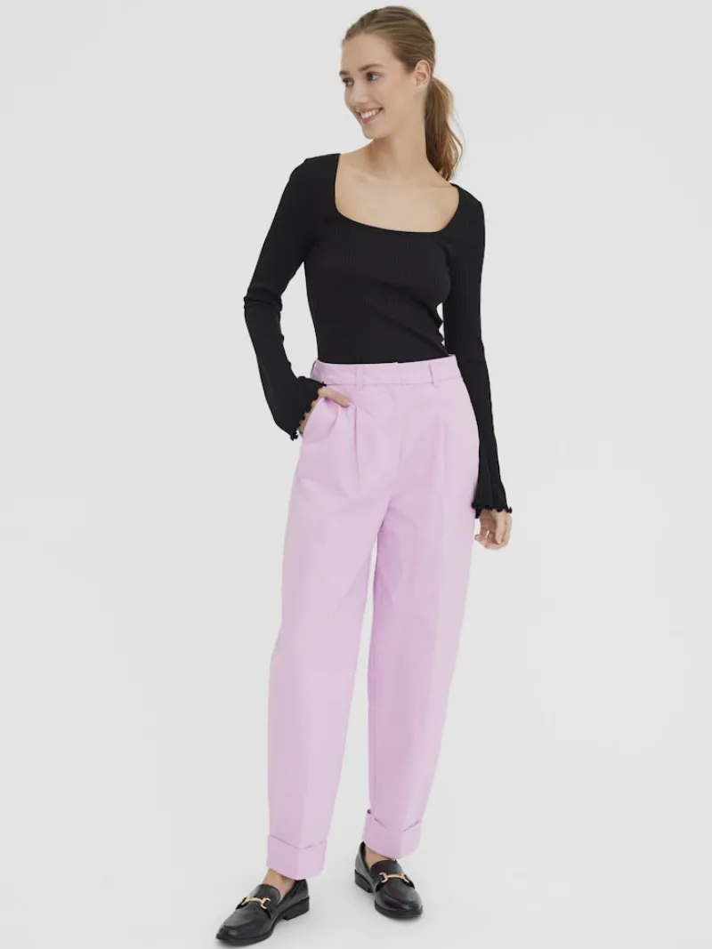 Vero Moda Shirts*VMPOLLY L/S RIB BALLOON SLEEVE TOP VIP Black