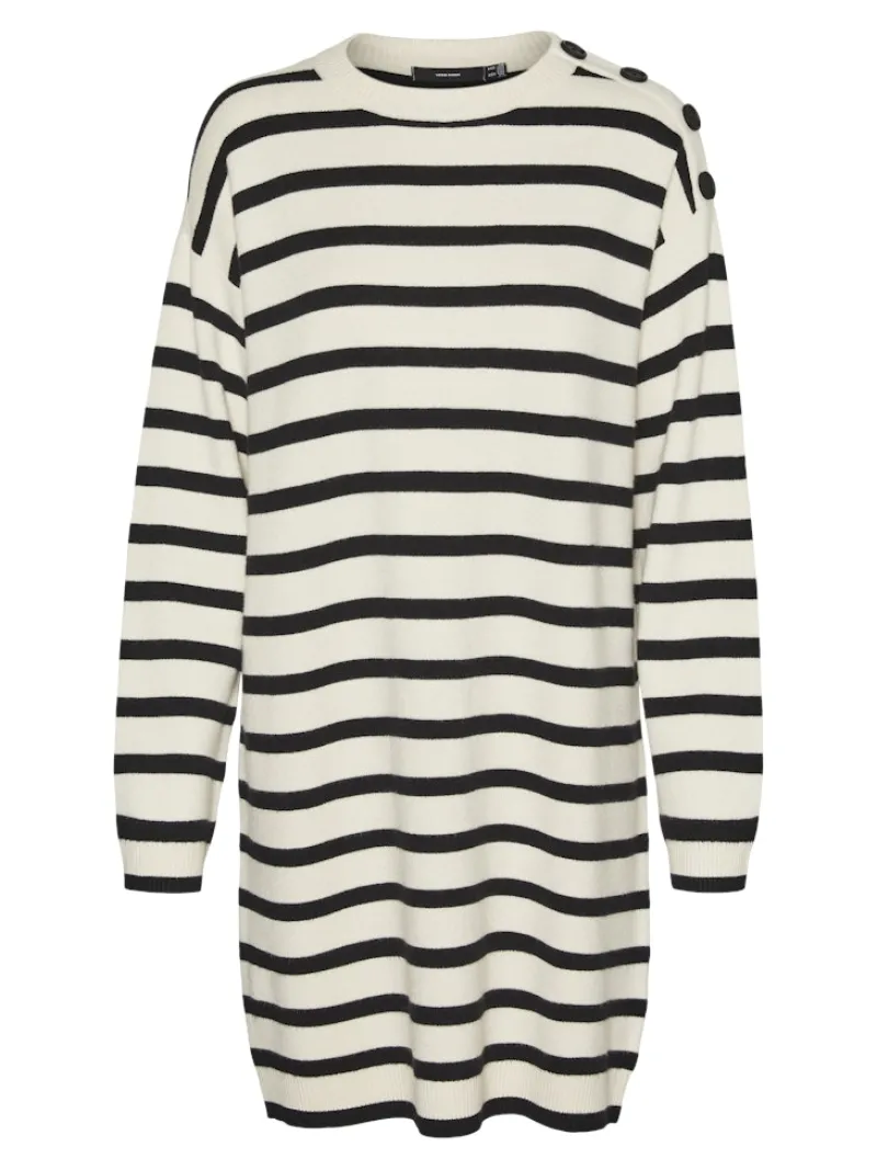 Vero Moda Kleider*VMSABA LS O-NECK BUTTON DRESS GA birch