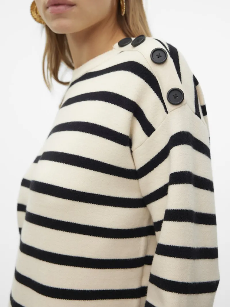 Vero Moda Kleider*VMSABA LS O-NECK BUTTON DRESS GA birch