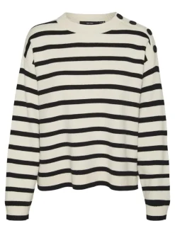 Vero Moda Pullover & Sweatshirts*VMSABA LS O-NECK BUTTON PULLOVER GA NOOS birch1