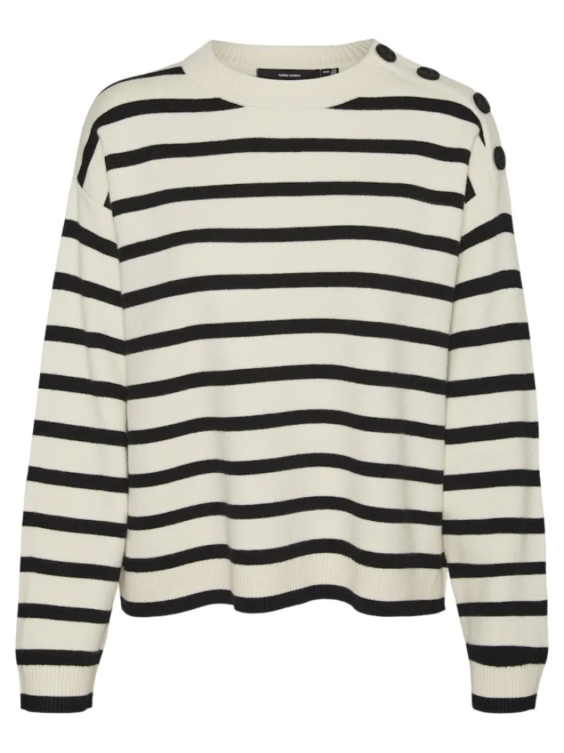 Vero Moda Pullover & Sweatshirts*VMSABA LS O-NECK BUTTON PULLOVER GA NOOS birch1