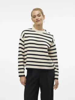 Vero Moda Pullover & Sweatshirts*VMSABA LS O-NECK BUTTON PULLOVER GA NOOS birch1