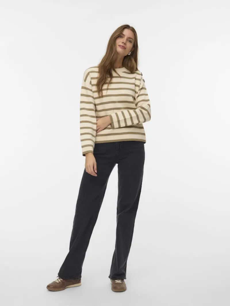 Vero Moda Pullover & Sweatshirts*VMSABA LS O-NECK BUTTON PULLOVER GA NOOS birch2