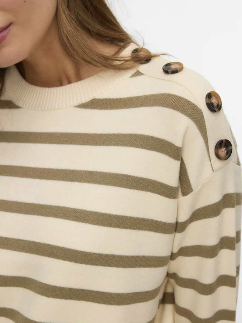 Vero Moda Pullover & Sweatshirts*VMSABA LS O-NECK BUTTON PULLOVER GA NOOS birch2