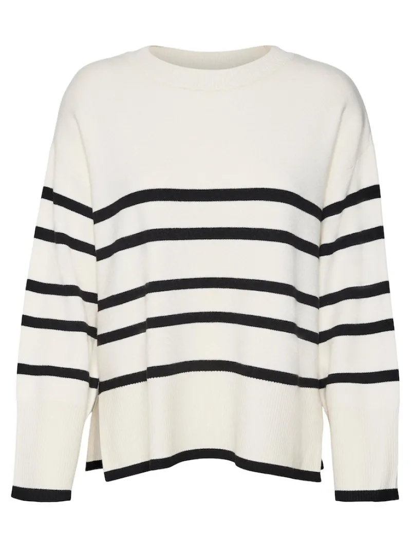 Vero Moda Pullover & Sweatshirts*VMSABA LS O-NECK STRIPE PULLOVER GA NOOS Birch-W BLACK