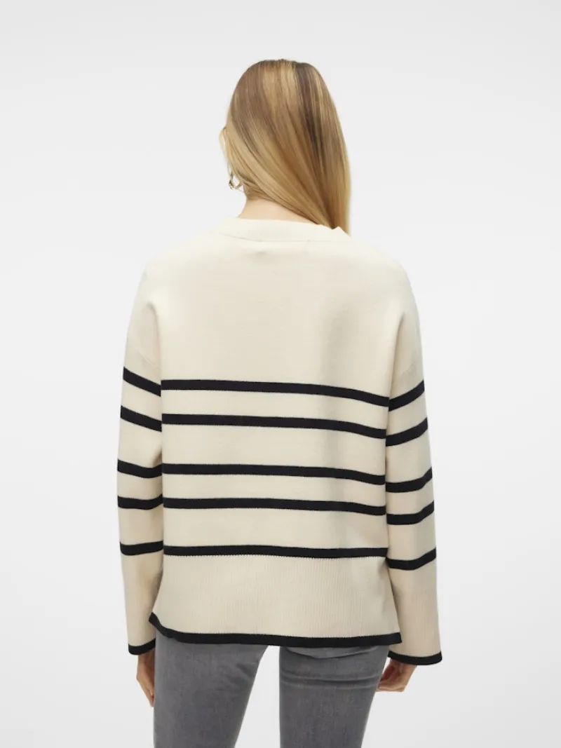 Vero Moda Pullover & Sweatshirts*VMSABA LS O-NECK STRIPE PULLOVER GA NOOS Birch-W BLACK
