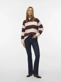 Vero Moda Pullover & Sweatshirts*VMSABA POLONECK LS PULLOVER Winetasting