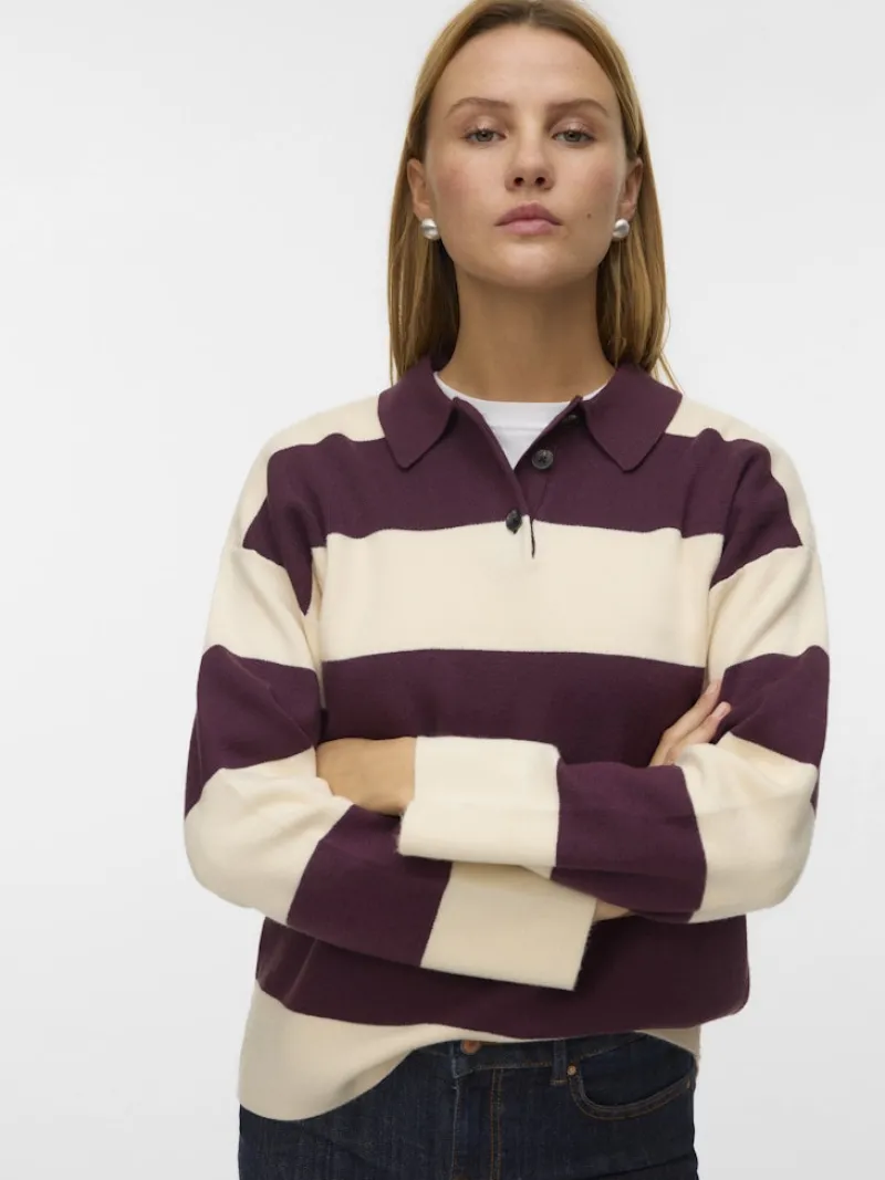 Vero Moda Pullover & Sweatshirts*VMSABA POLONECK LS PULLOVER Winetasting