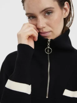Vero Moda Pullover & Sweatshirts*VMSABA STRIPE LS HIGHNECK BLOUSE GA NOOS black2