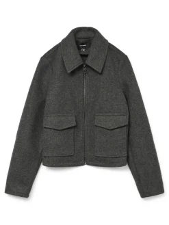 Vero Moda Jacken*VMSAFIR SHORT JACKET GA NOOS Dark Grey Melange