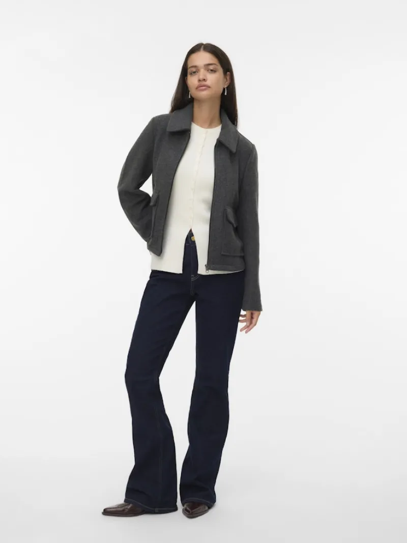 Vero Moda Jacken*VMSAFIR SHORT JACKET GA NOOS Dark Grey Melange