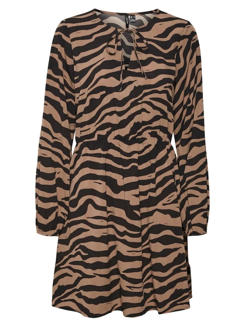 Vero Moda Kleider*VMSHILAH NAJA LS SHORT DRESS WVN GA brown lentil