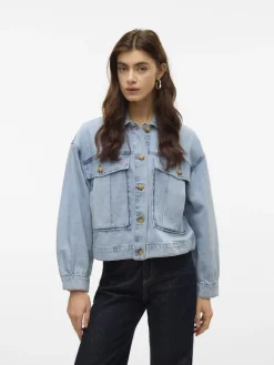 Vero Moda Jacken*VMSILKA L/S DNM SHACKET YO367 Light Blue Denim