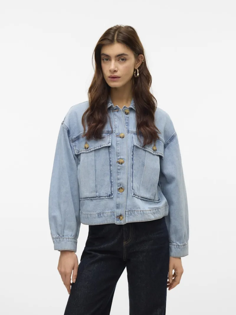 Vero Moda Jacken*VMSILKA L/S DNM SHACKET YO367 Light Blue Denim