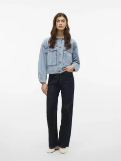 Vero Moda Jacken*VMSILKA L/S DNM SHACKET YO367 Light Blue Denim