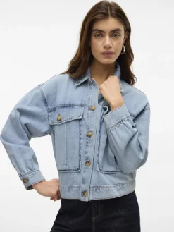 Vero Moda Jacken*VMSILKA L/S DNM SHACKET YO367 Light Blue Denim