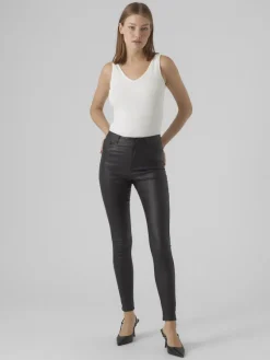 Vero Moda Hosen*VMSOPHIA HR SKINNY COATED PANTS Black-COATED