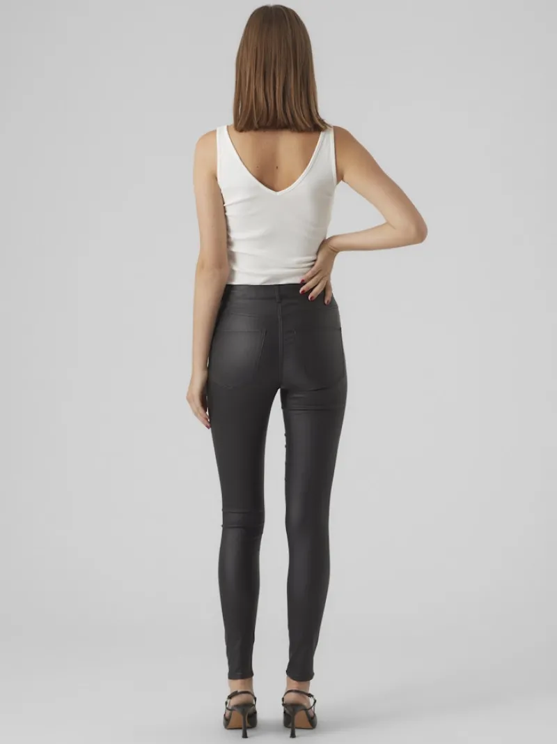 Vero Moda Hosen*VMSOPHIA HR SKINNY COATED PANTS Black-COATED