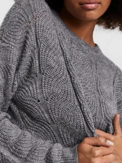 Vero Moda Pullover & Sweatshirts*VMSTINNA LS STRUCTURE BLOUSE GA Medium Grey Melange