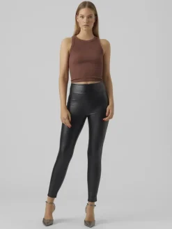 Vero Moda Hosen*VMSUELLA HR COATED LEGGING LCS Black