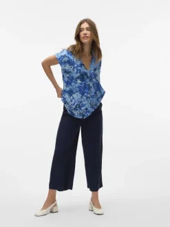 Vero Moda Hosen*VMTANYA HW 7/8 WIDE PANTS BOO Navy Blazer