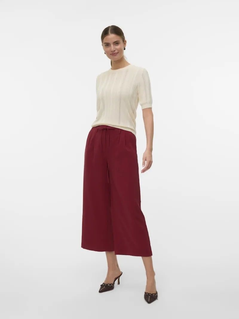 Vero Moda Hosen*VMTANYA HW 7/8 WIDE PANTS BOO syrah