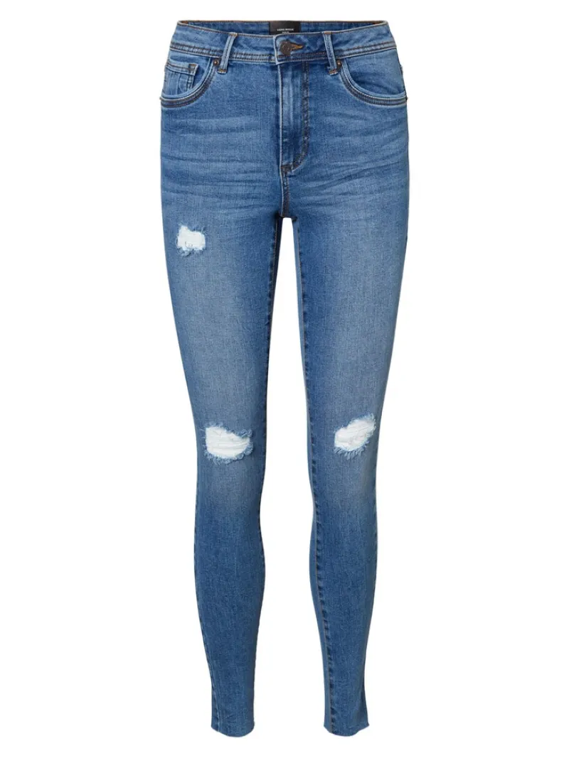 Vero Moda Jeans*VMTANYA MR S PIPING ANK DS CUT VI349 GA Medium Blue Denim