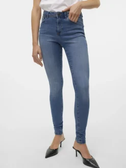Vero Moda Jeans*VMTANYA MR S PIPING JEANS VI349 GA NOOS Medium Blue Denim