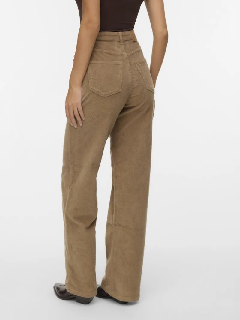 Vero Moda Hosen*VMTESSA HR WIDE CORDUROY PANTS GA NOOS Silver Mink