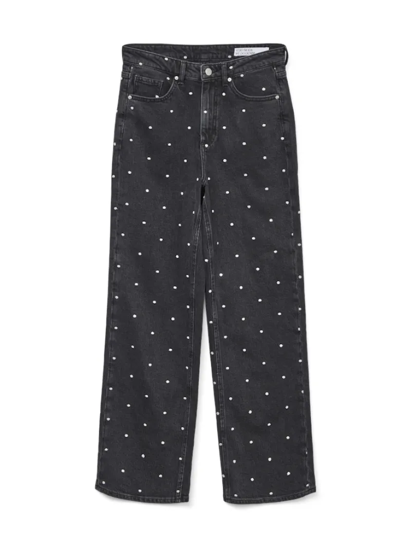 Vero Moda Jeans*VMTESSA HR WIDE EMB DOT JEANS RA132 Black Denim