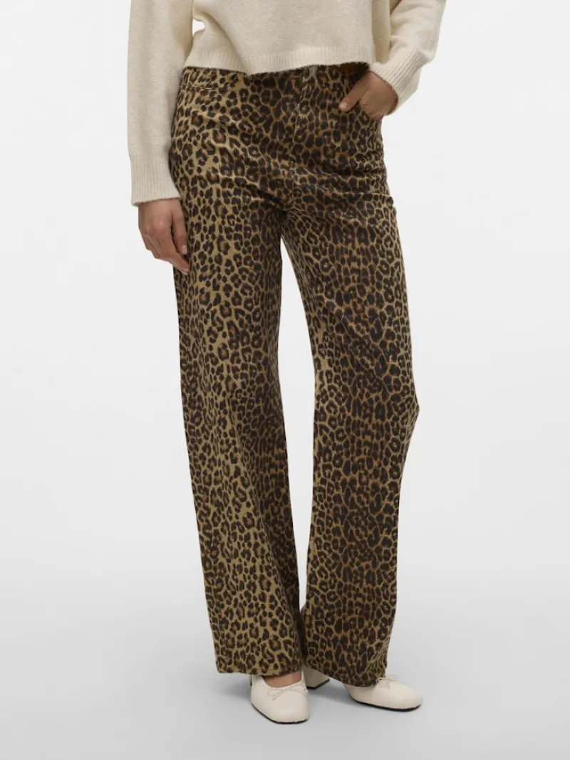 Vero Moda Jeans*VMTESSA HR WIDE STRETCH AOP JEANS NOOS Silver Mink