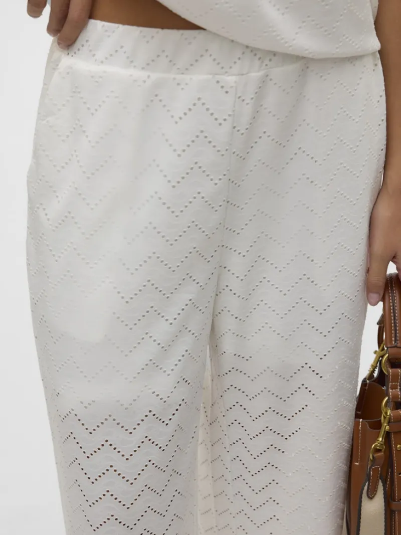 Vero Moda Hosen*VMTHAS NW WIDE PANT JRS GA VO Snow White