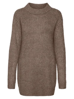 Vero Moda Pullover & Sweatshirts*VMTHUNDER LS O-NECK LONG PULLOVER GA BF brown lentil