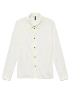 Vero Moda Blusen*VMTILLE LS LACE SHIRT TOP JRS EXP Snow White