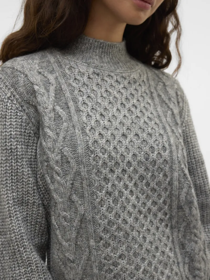 Vero Moda Pullover & Sweatshirts*VMUNIVERSE LS HIGHNECK PULLOVER GA BF Medium Grey Melange