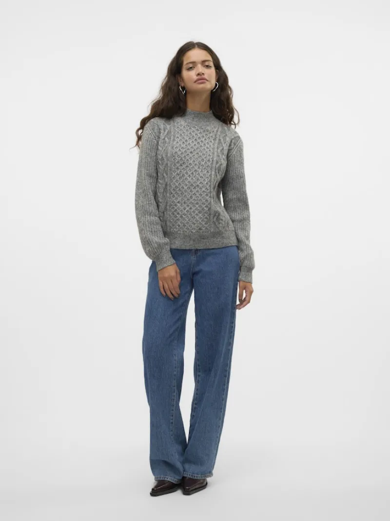 Vero Moda Pullover & Sweatshirts*VMUNIVERSE LS HIGHNECK PULLOVER GA BF Medium Grey Melange