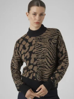 Vero Moda Pullover & Sweatshirts*VMVERA ANIMAL LS HIGHNECK PULLOVER BF Black