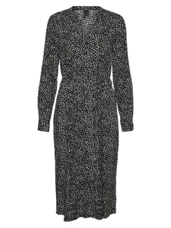 Vero Moda Kleider*VMVICA LS SHIRT CALF DRESS GA NOOS Black 1